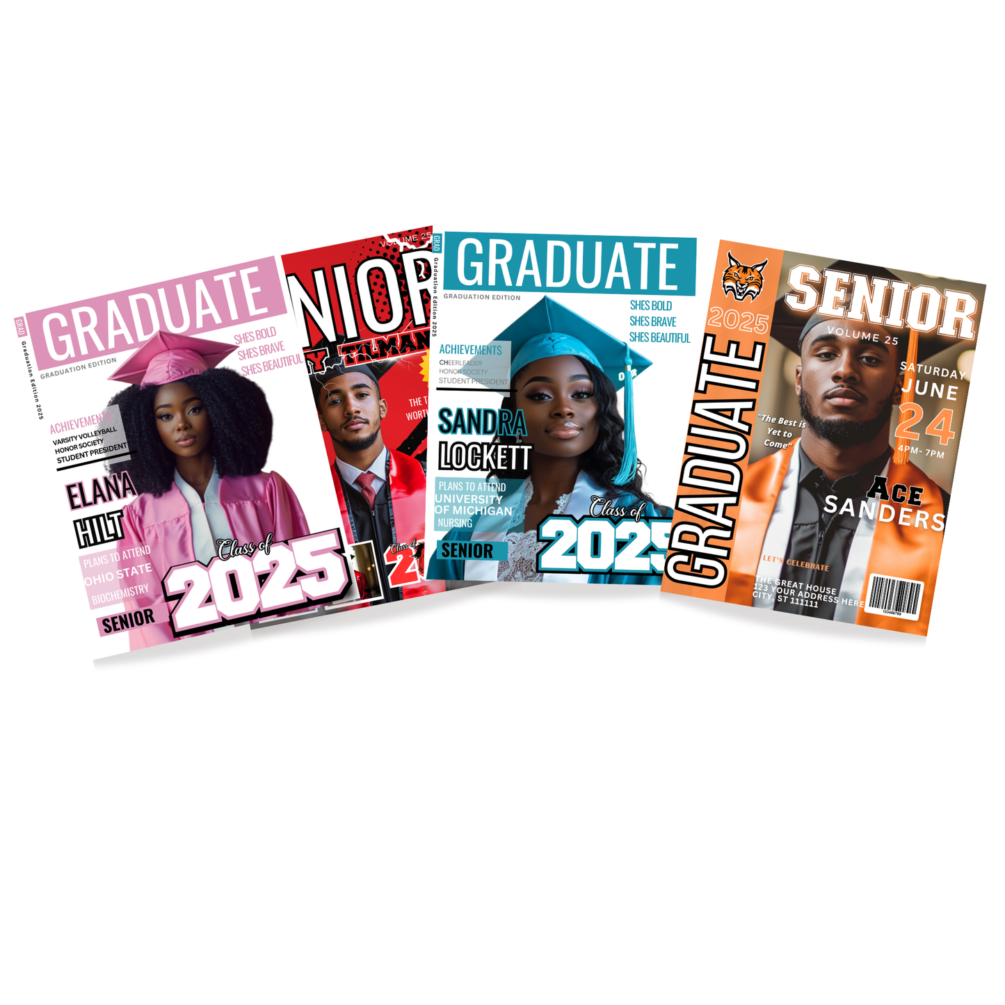 Editable Graduation Magazine Designs