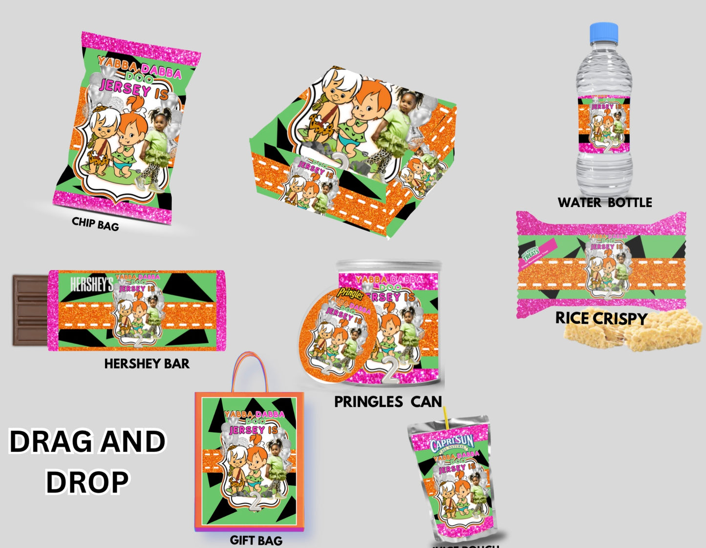 8pc Flitnstone’s Canva Editable Party Pack